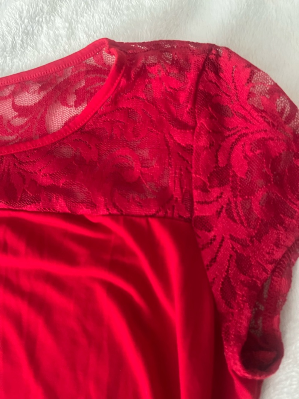 New York & Company Red Lace Top - Picture 4 of 7